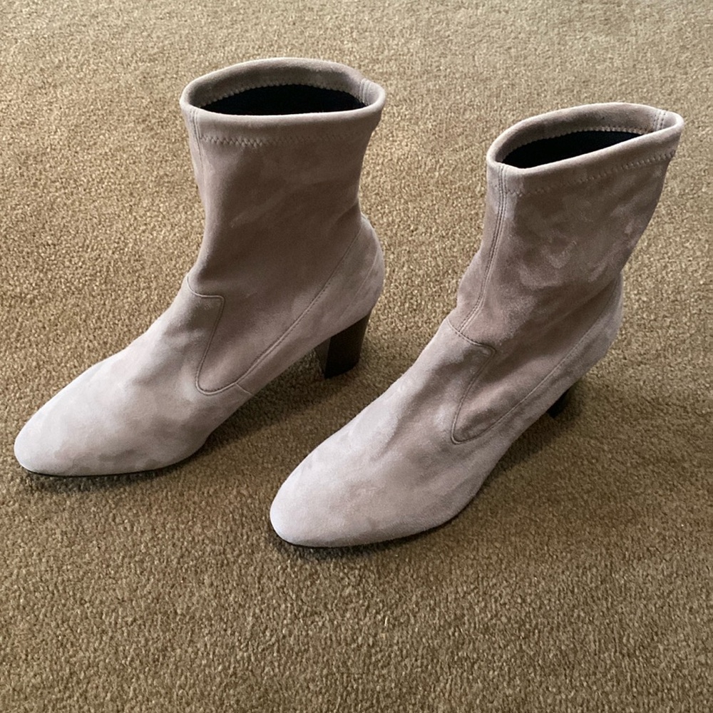 LK BENNETT Alice Suede Stretch Ankle Bootie 38 no box